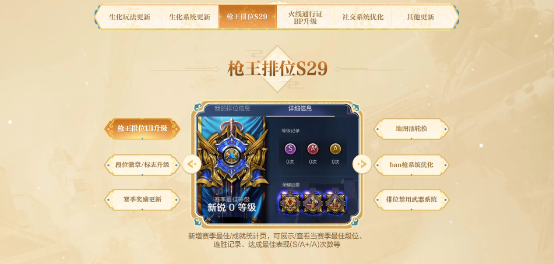 枪王排位S29赛季即将上线Ban枪系统迎来优化升级
