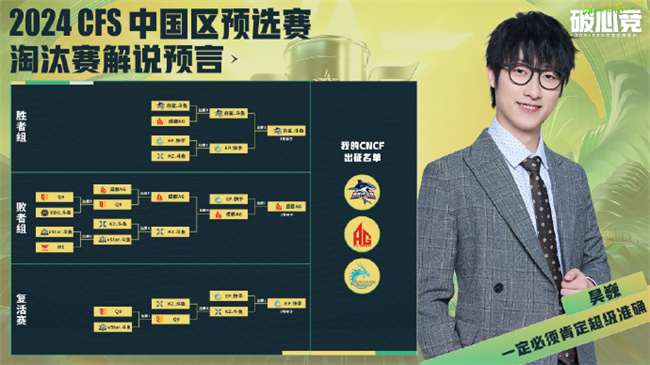 解说预言2024CFS中国区预选赛淘汰赛晋级形势